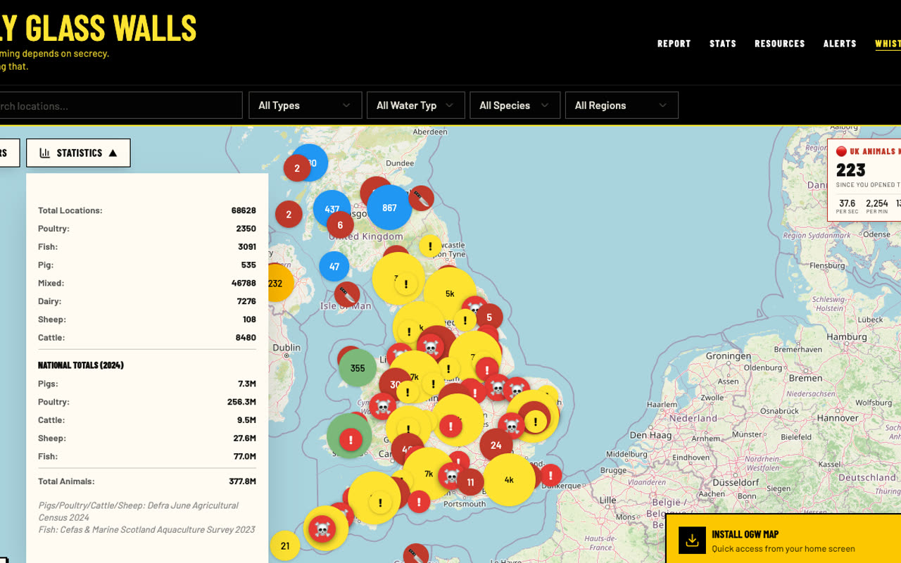 Only Glass Walls interactive UK map